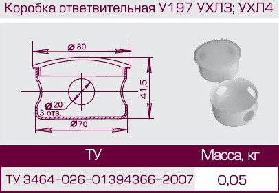 Коробка распределительная для скрытой установки у198ухл4